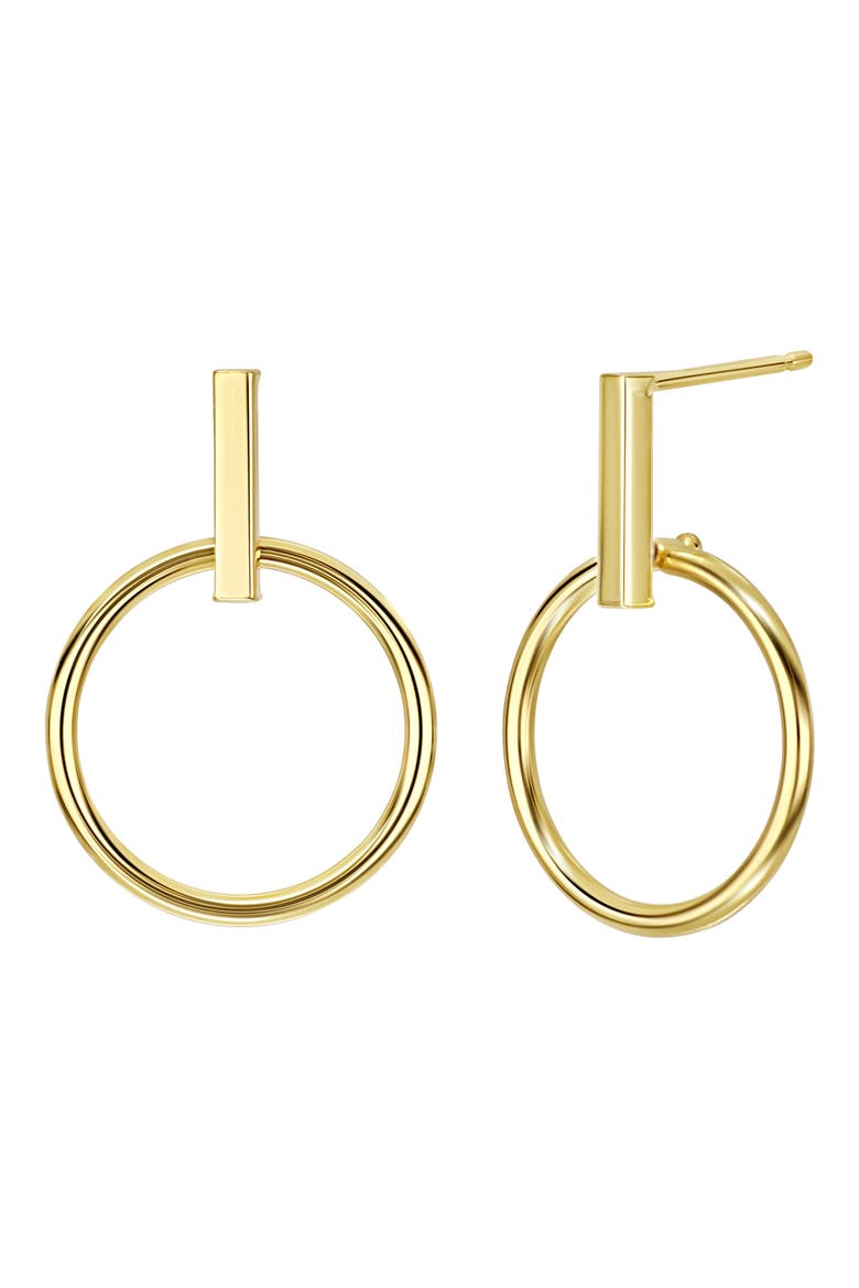 14K Gold Knocker Stud Earrings, Main, color, 14KY