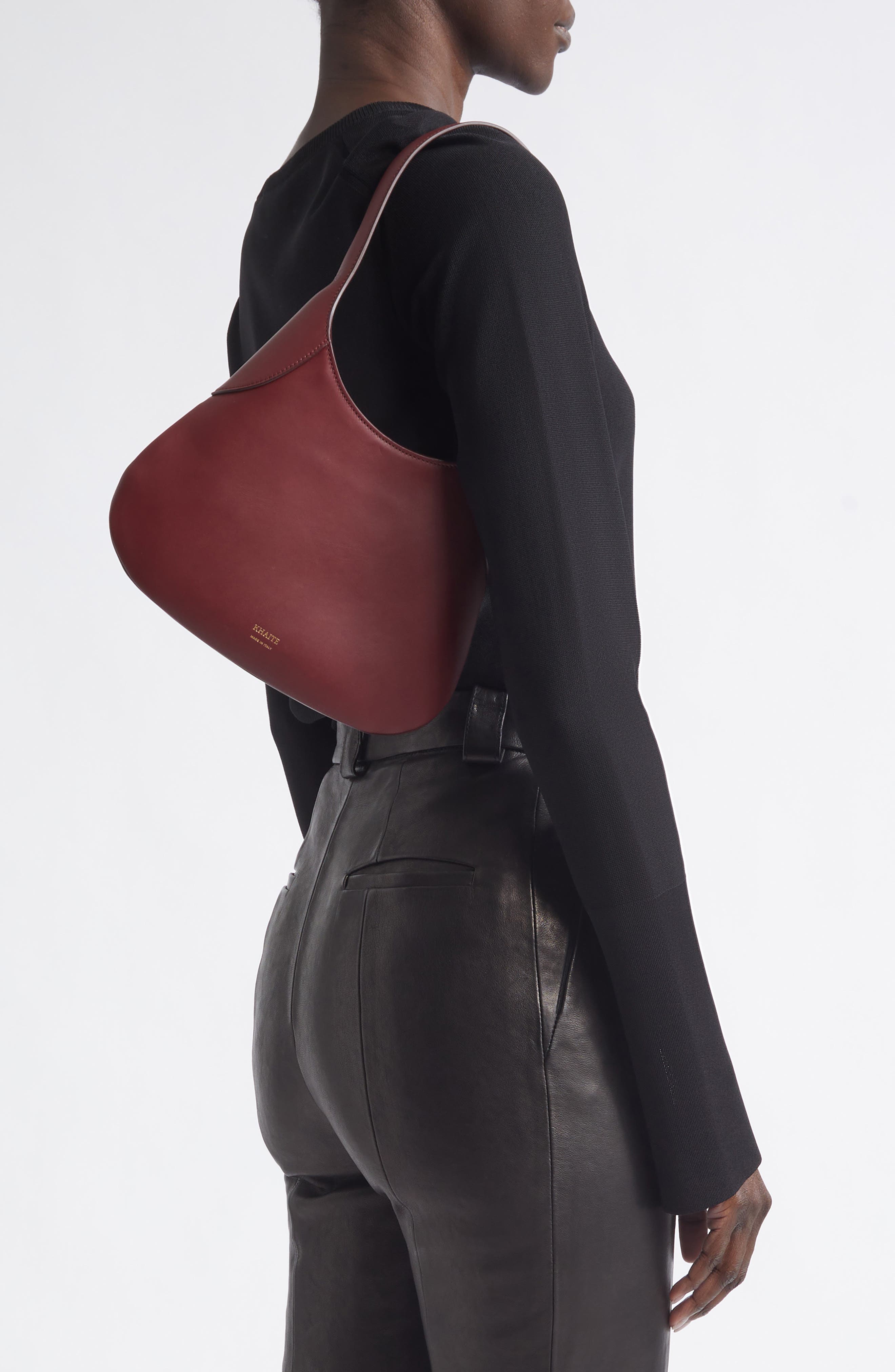 Small Joan Leather Hobo Bag, Alternate, color, OXBLOOD