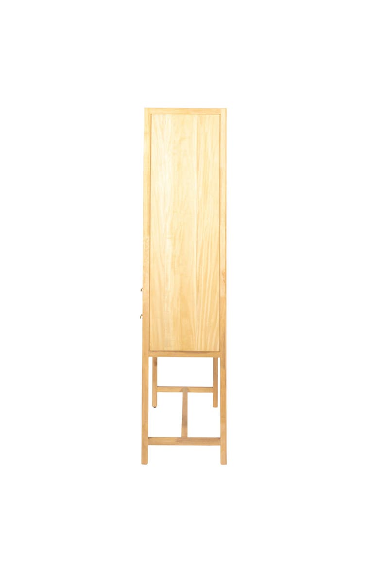 Woven Cane And Wood Cabinet With Doors And Drawers, Natural, Alternate, color, Natural