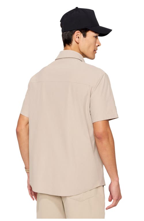 Fabletics The Don Short Sleeve Button Up In Pink