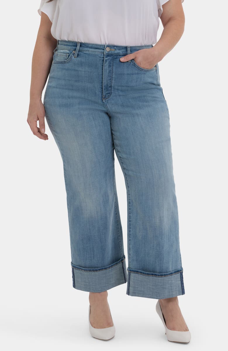NYDJ Teresa Cuff Wide Leg Jeans, Main, color, Madison River