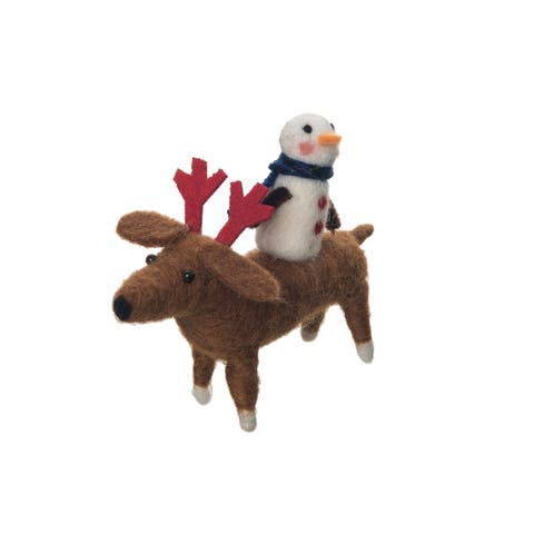 Dog Snowman Figurine