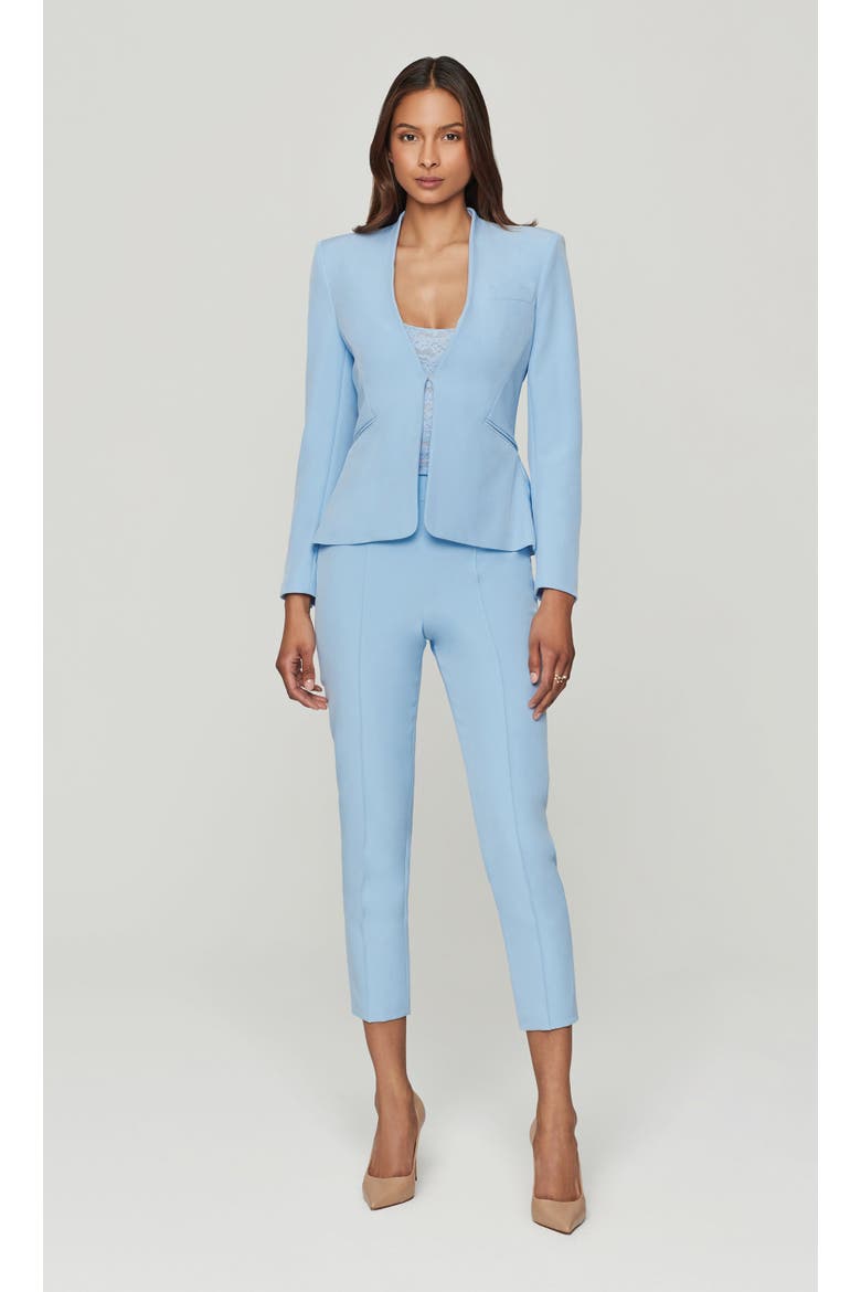 Sebas Peplum Crepe Jacket, Alternate, color, Light Blue