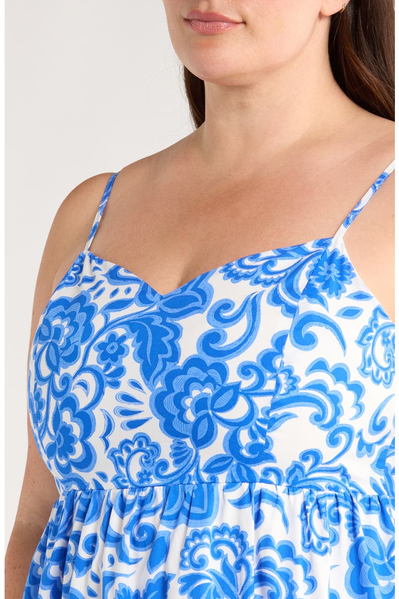 Magee Floral Cabana Sleeveless Maxi Dress, Alternate, color, WHITE/ BLUE/ MULTI