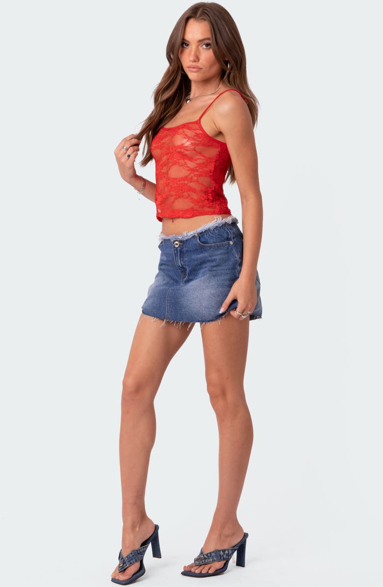 EDIKTED Gianna Sheer Lace Camisole, Alternate, color, 