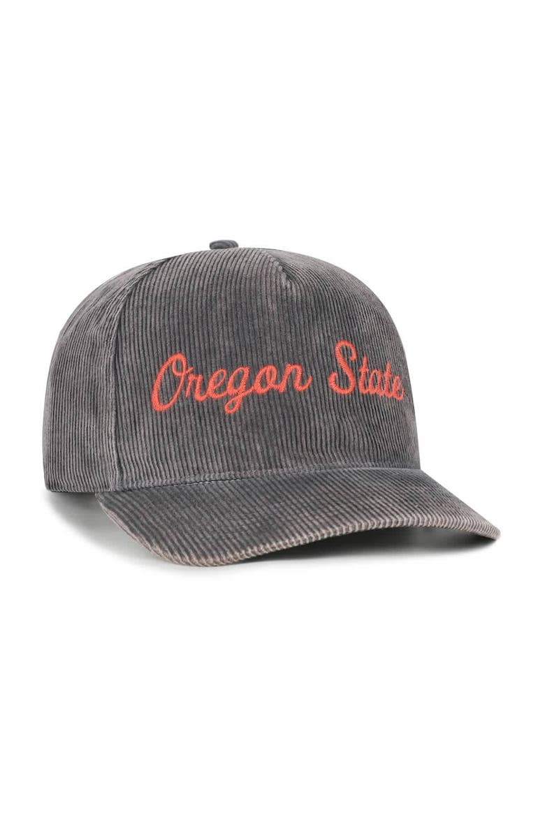 Men's '47  Gray Oregon State Beavers Reclaim Snow Wash Corduroy Hitch Adjustable Hat, Alternate, color, Gray