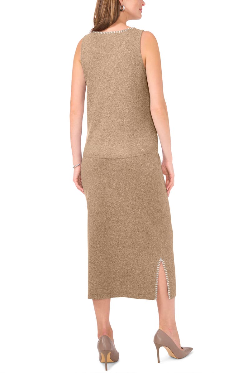 Vince Camuto Whipstitch Sleeveless Sweater, Alternate, color, Lunaria/ Antique White