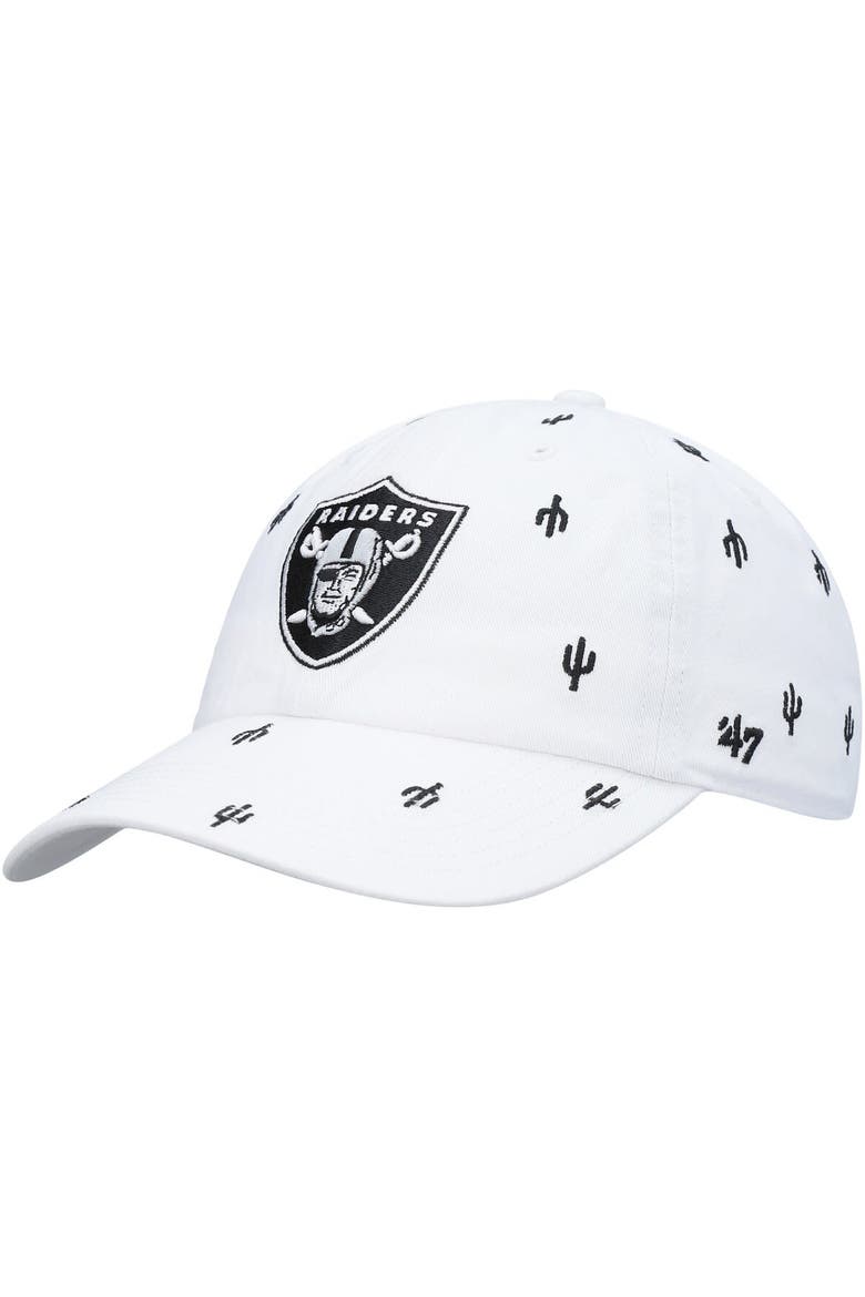 Women's '47 White Las Vegas Raiders Confetti Clean Up Adjustable Hat, Main, color, White