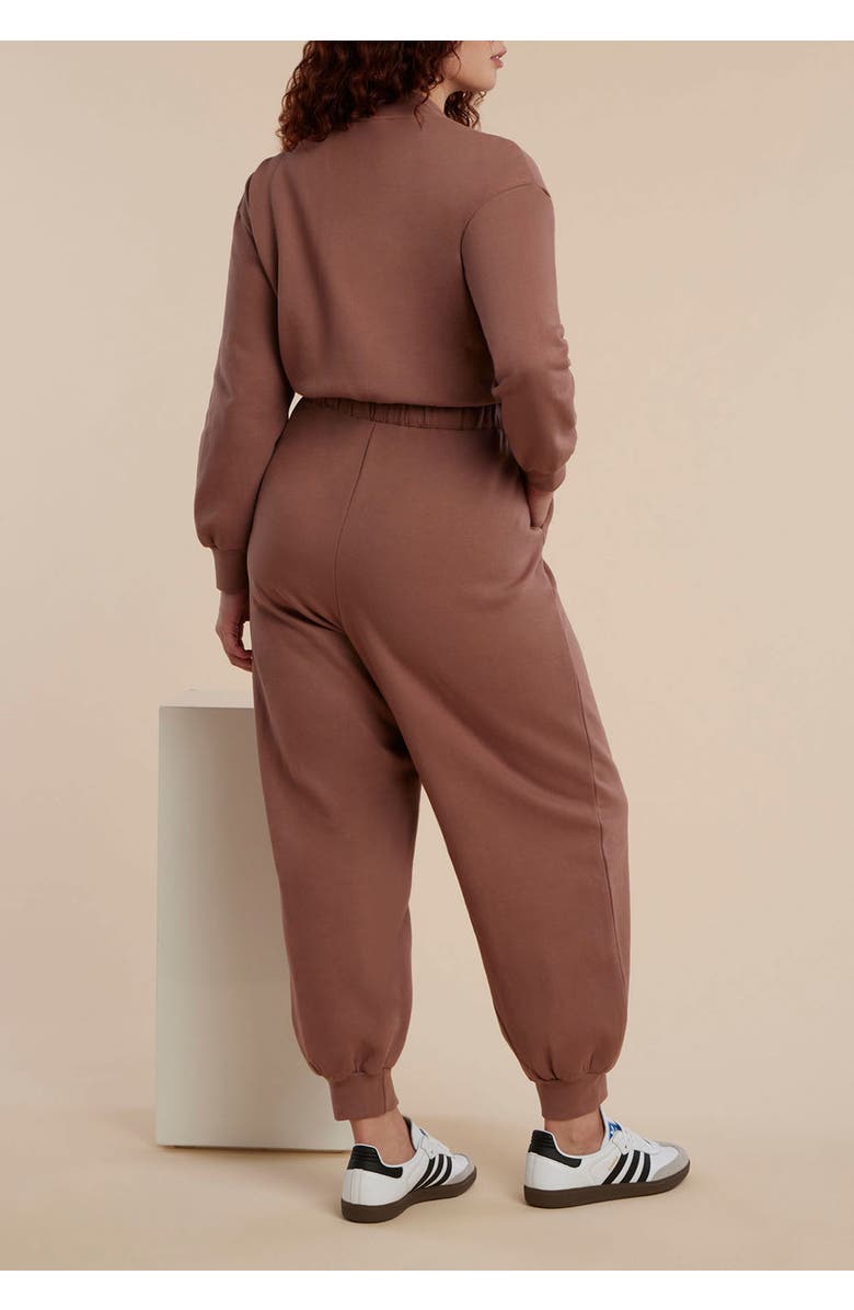 ELOQUII Elements Knit Jumpsuit, Alternate, color, Cognac