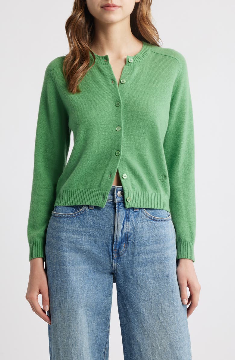 DÔEN Claudine Cashmere Cardigan, Main, color, Light Kelly Green