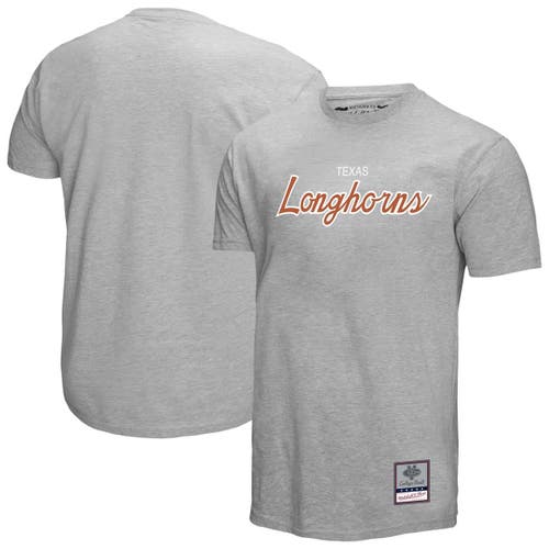 Mitchell & Ness Gray Texas Longhorns Elite Script T-shirt In Gray
