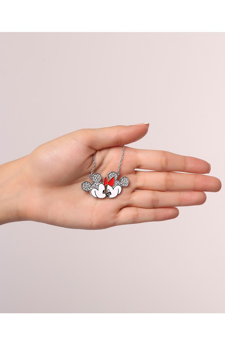 Disney Mickey & Minnie Mouse Fashion Necklace, Alternate, color, Silver