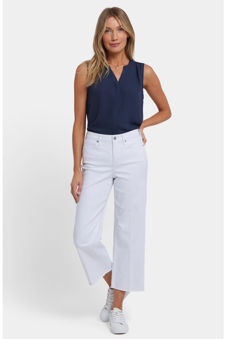 Coco High Waist Raw Edge Relaxed Crop Wide Leg Jeans, Alternate, color, OPTIC WHITE