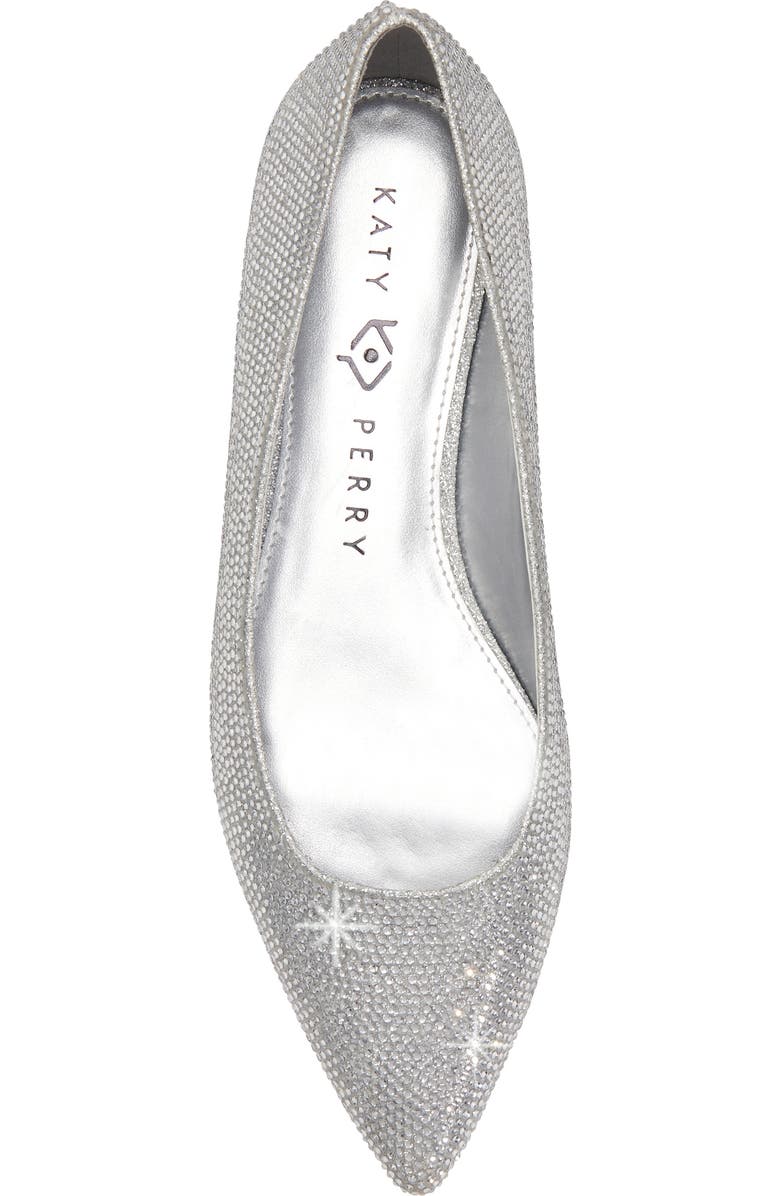 Katy Perry The Hollie Crystal Pointed Toe Ballet Flat, Alternate, color, Silver Multi