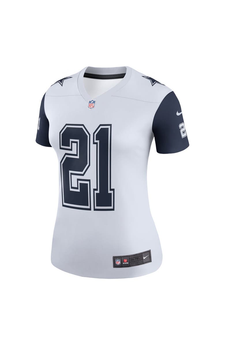 Nike Women's Nike Ezekiel Elliott White Dallas Cowboys Color Rush Legend Player Jersey, Alternate, color, 