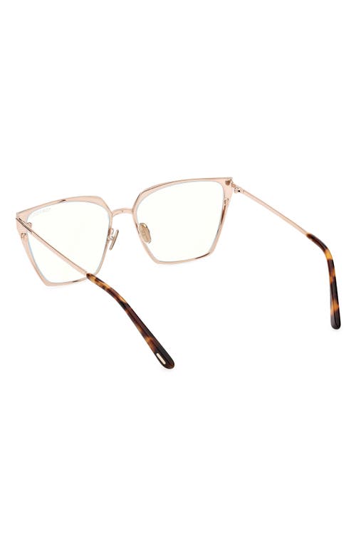 Tom Ford 56mm Square Blue Light Blocking Optical Glasses In Multi