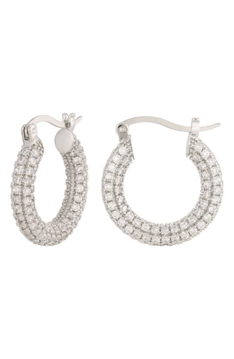 Chubby Crystal Hoop Earrings