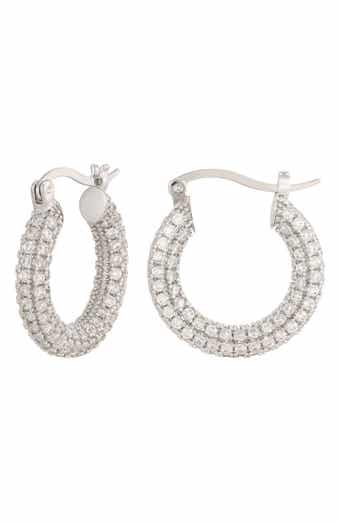 Chubby Crystal Hoop Earrings