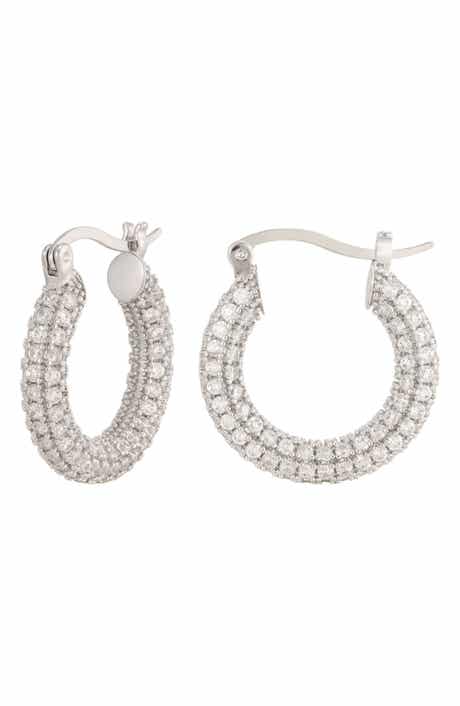 Chubby Crystal Hoop Earrings
