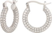 Adornia Chubby Crystal Hoop Earrings
