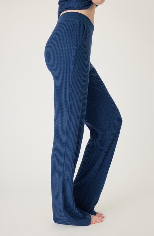 Pj Salvage Morning Waffle Knit Pajama Pants In Blue