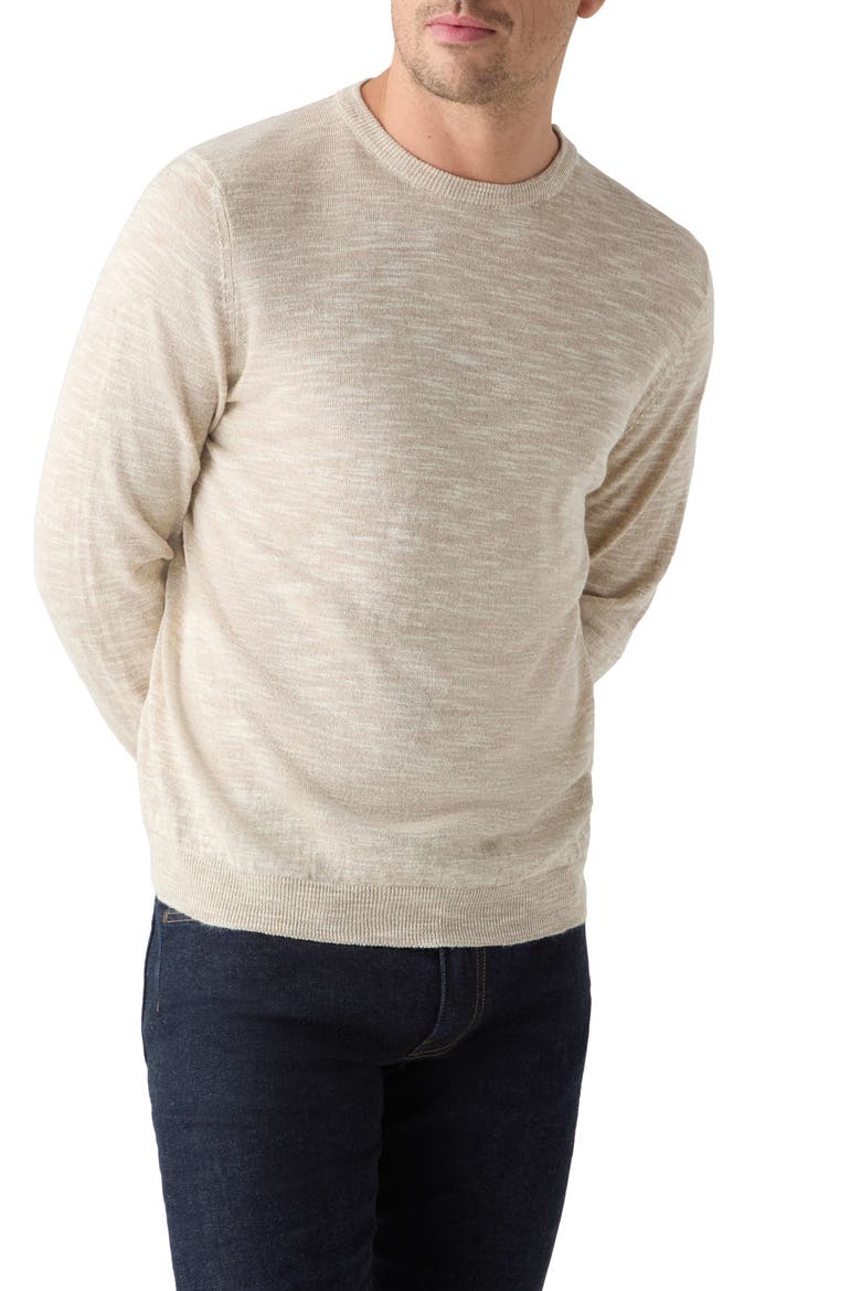 Robbins Linen Silk Crewneck Sweater, Main, color, Flax