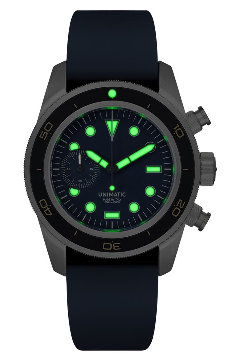 Diving Heritage Chronograph Diving Watch, 41.5mm, Alternate, color, BLUE