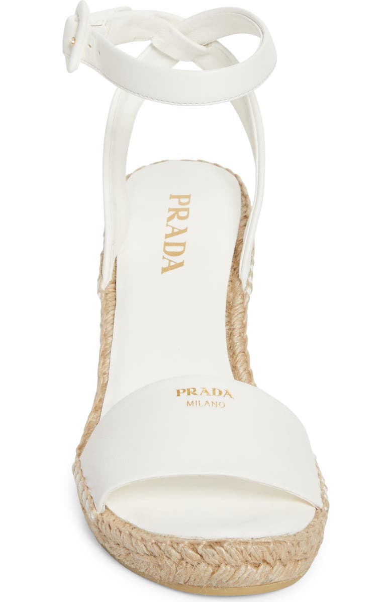 Prada Espadrille Wedge Sandal, Alternate, color, Avorio