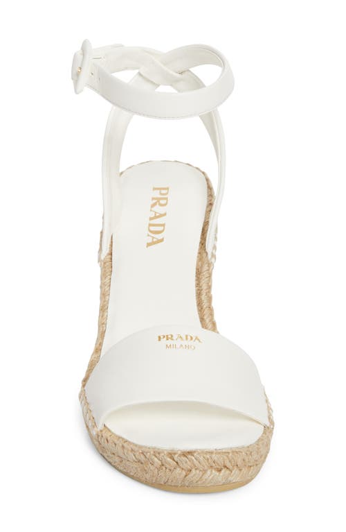 Prada Espadrille Wedge Sandal In Avorio