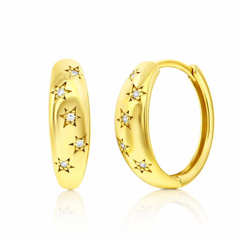 Sterling Silver Crystal Star Earrings