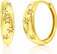 Donatello Gian Sterling Silver Crystal Star Earrings