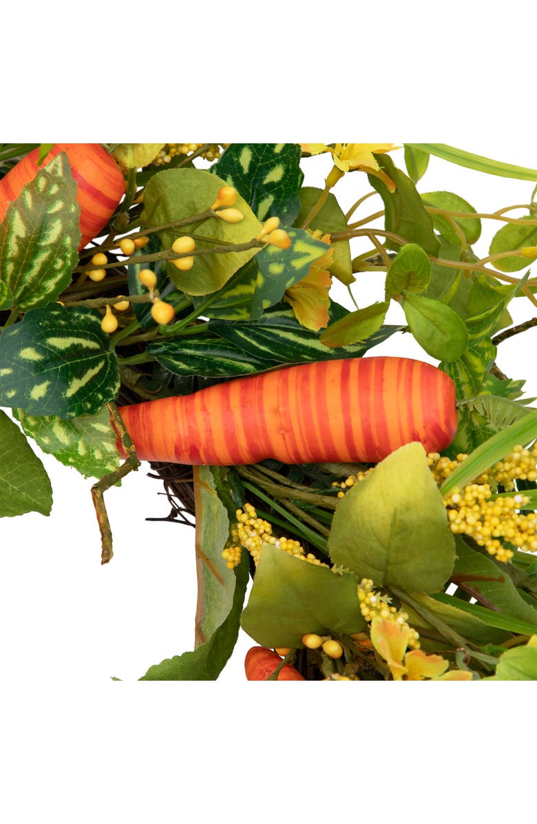 Northlight Floral Easter Artificial Wreath with Spring Carrots - 22", Alternate, color, Orange