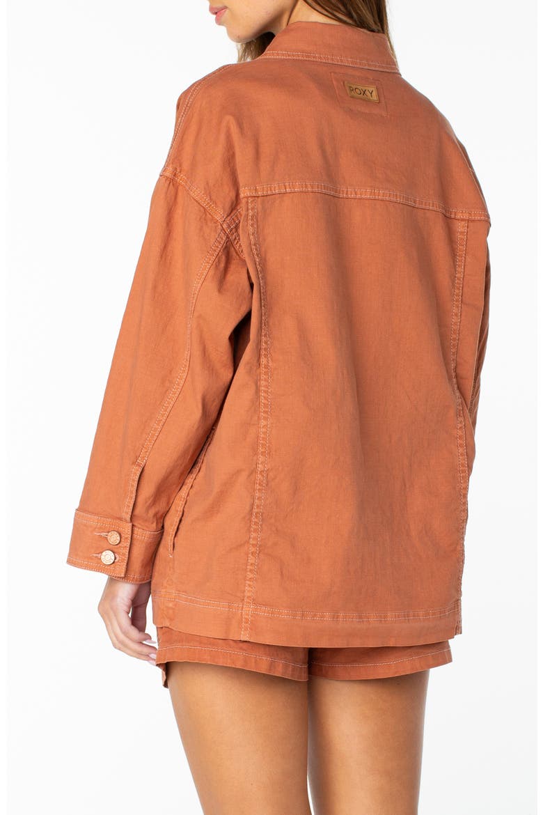 Lost Treasure Cotton & Linen Jacket, Alternate, color, CHUTNEY