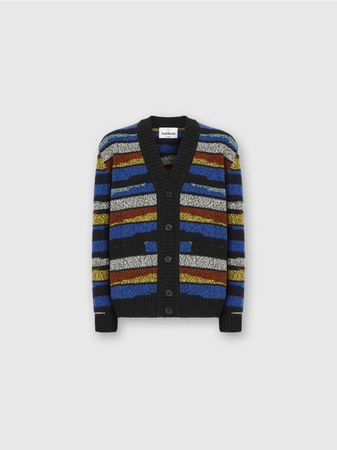 The Cardigan In Pure Wool With Inlay