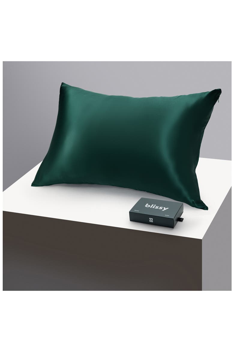 Mulberry Silk Pillowcase, Alternate, color, EMERALD