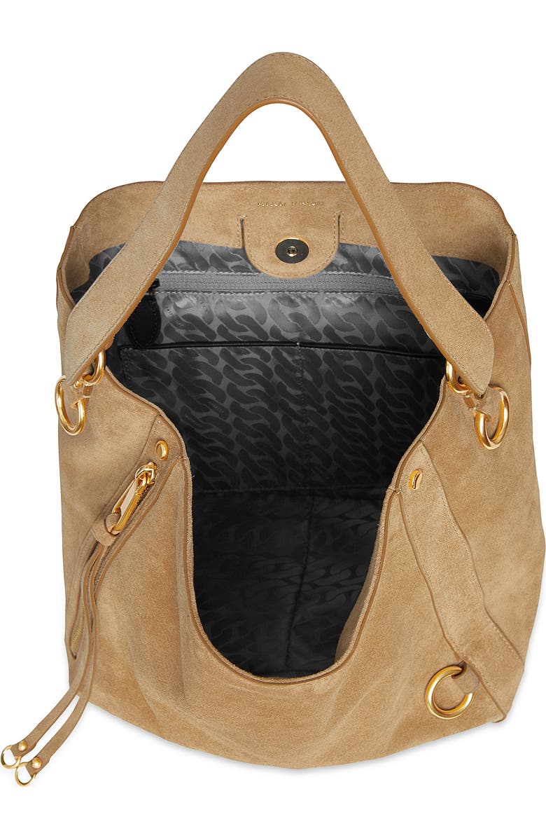 Rebecca Minkoff Mab Suede Hobo Bag, Alternate, color, Sesame