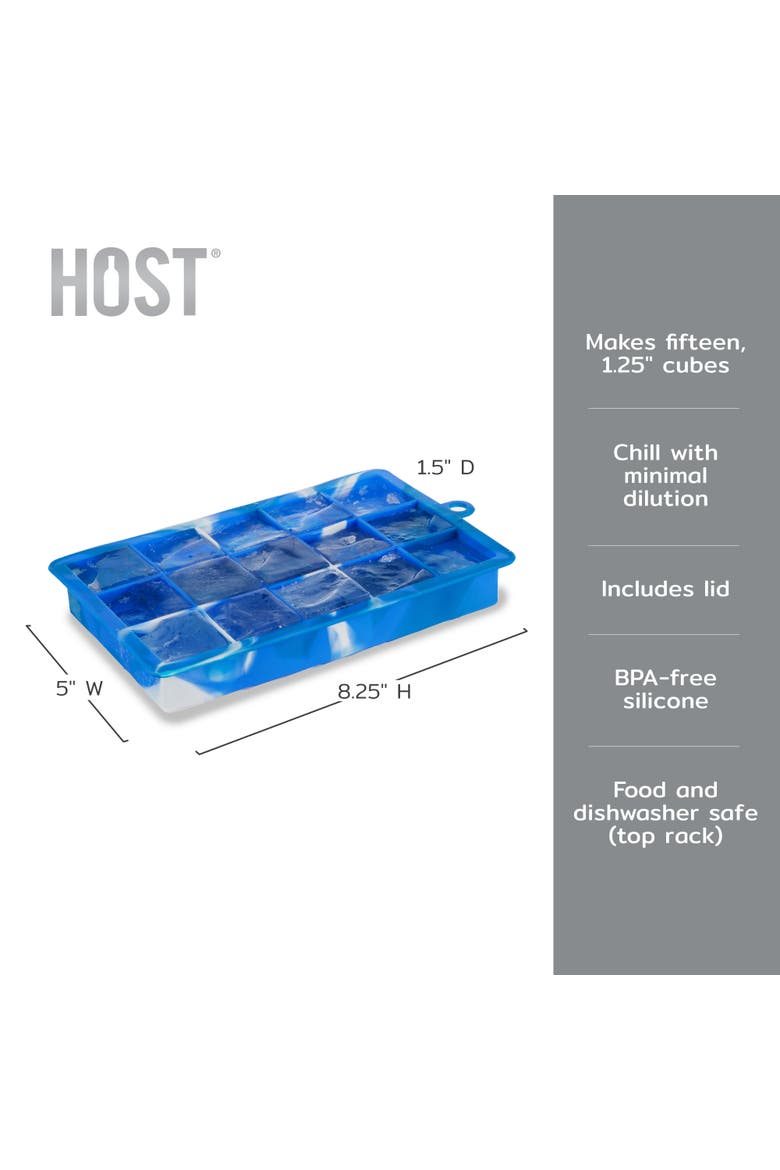 1.25" Ice Cube Tray with Lid, Alternate, color, Blue Marble