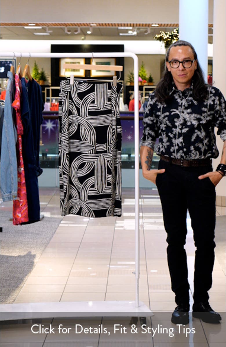 Print Side Slit Midi Skirt, sales video thumbnail