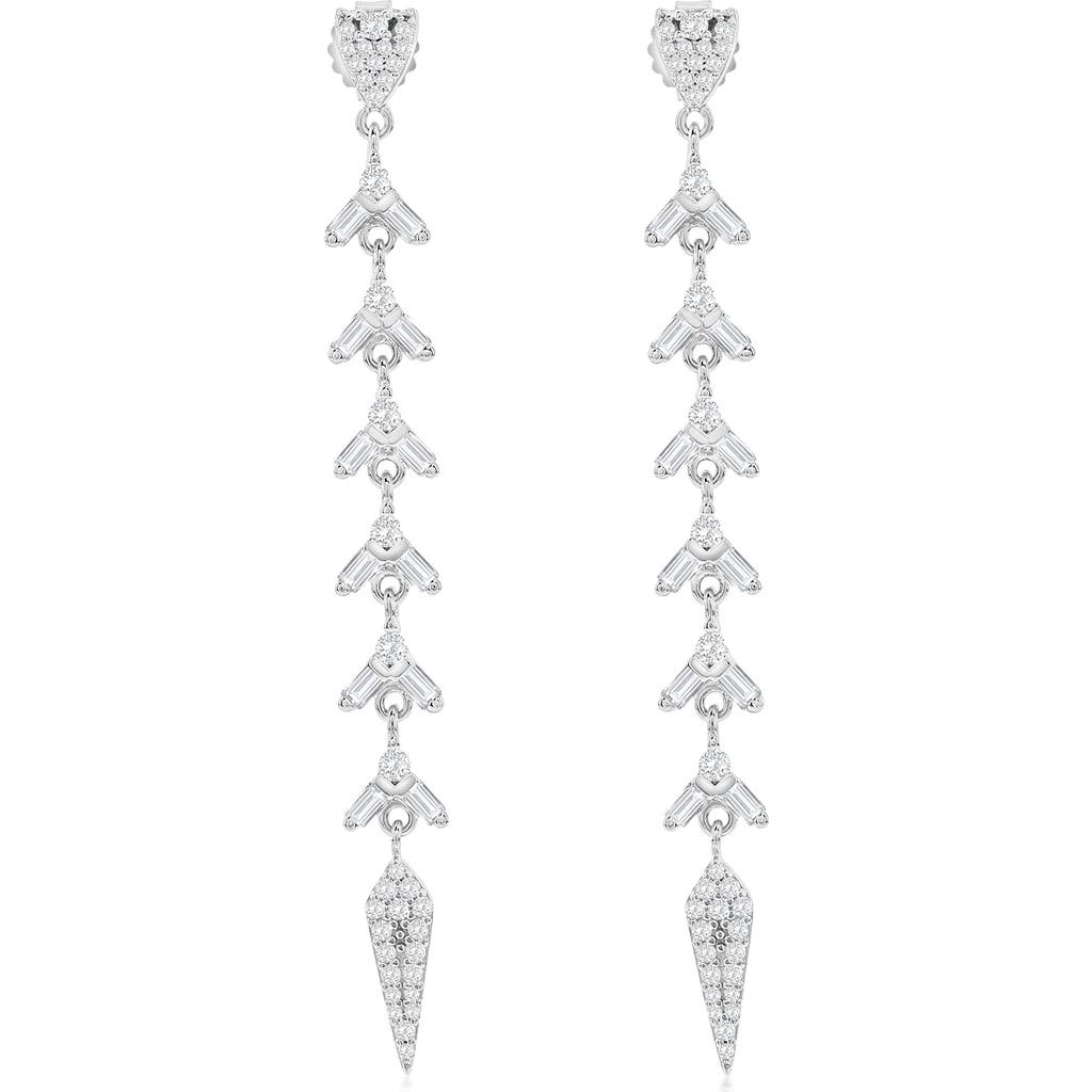 Suzy Levian Cubic Zirconia Linear Drop Earrings