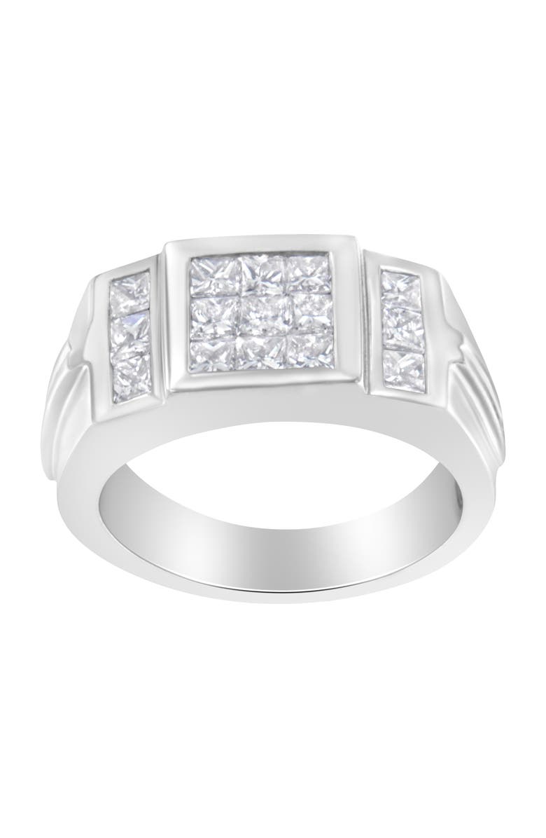 Haus of Brilliance Men's 14K White Gold 2.0 cttw Diamond Cluster Ring, Alternate, color, White