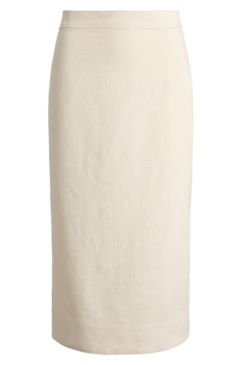 Classic Linen Midi Pencil Skirt, Alternate, color, MASCARPONE CREAM