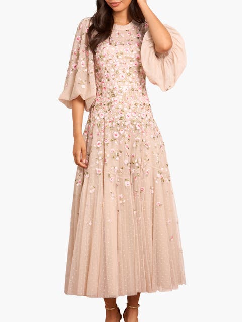 Sylvia Round Neck Ankle Gown