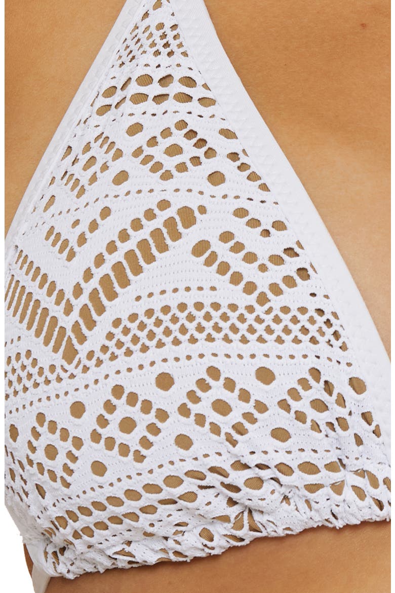 Color Play Triangle Bikini Top, Alternate, color, WHITE/ TAN