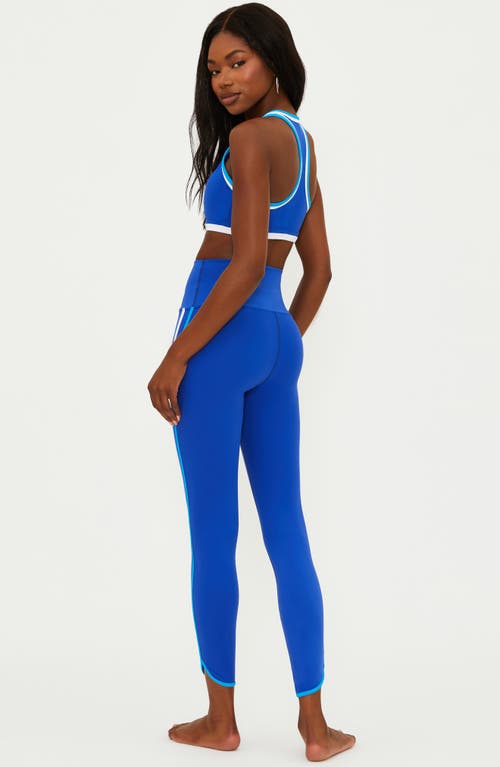 Shop Beach Riot Nella Side Stripe Ankle Leggings In Riviera Azure
