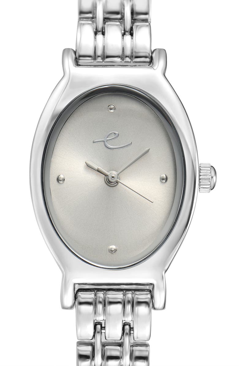 Ettika Classic Oval Dial Two-Tone Bracelet Watch, Alternate, color, Bone And Silver