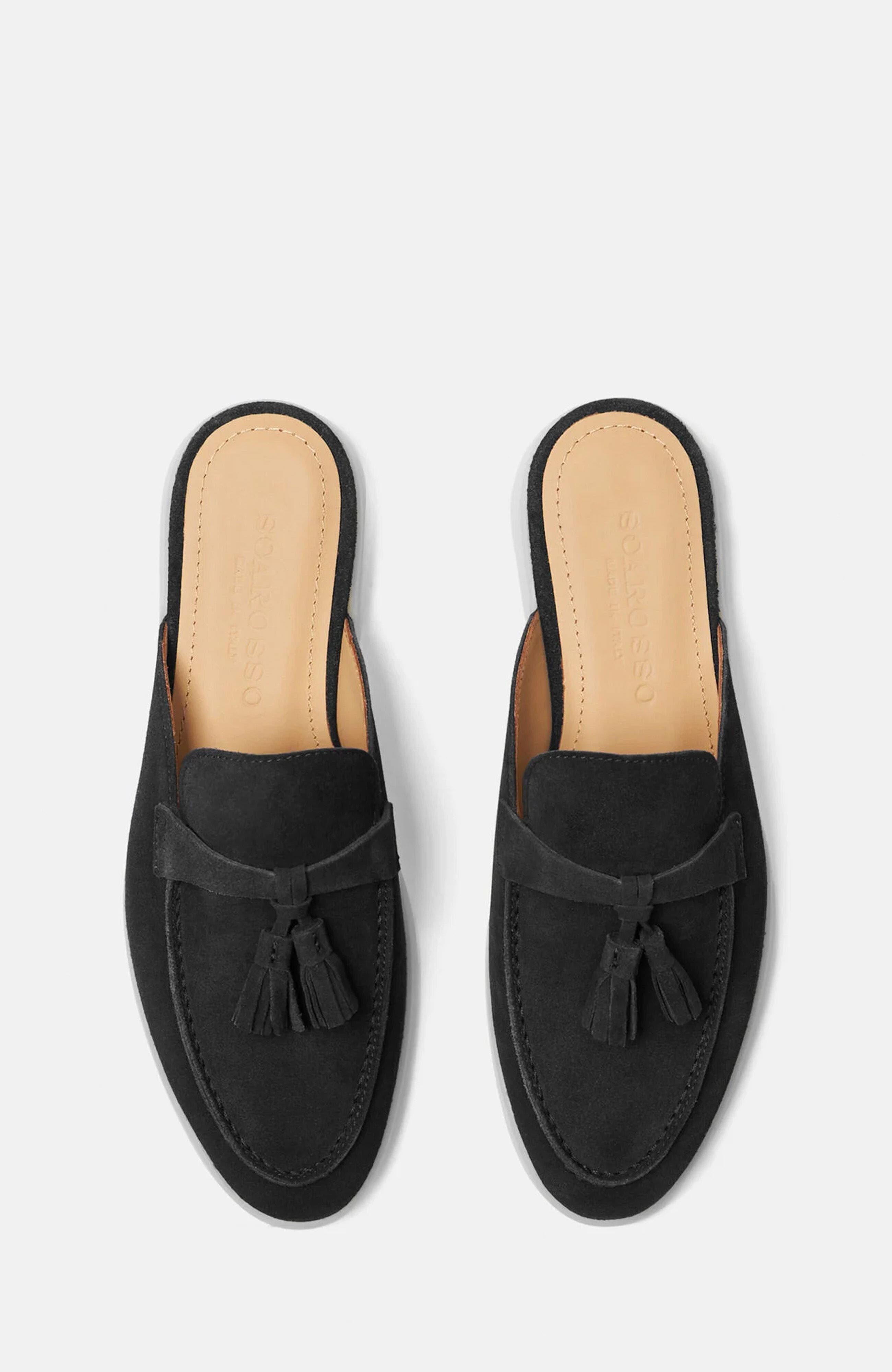 SCAROSSO Lucrezia Mules, Alternate, color, Black Edit - Suede