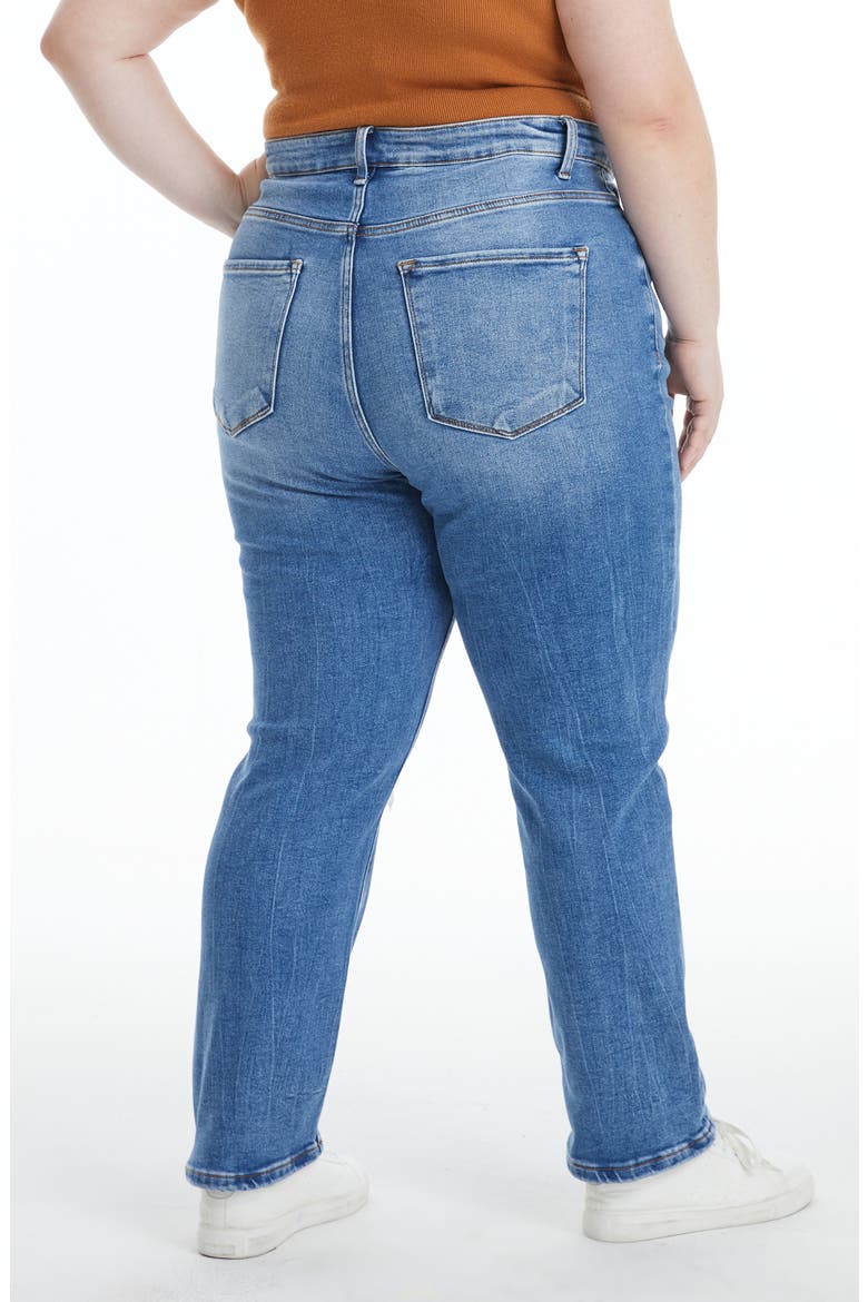 Sarah Ripped High Waist Ankle Straight Leg Jeans, Alternate, color, MEDIUM BLUE