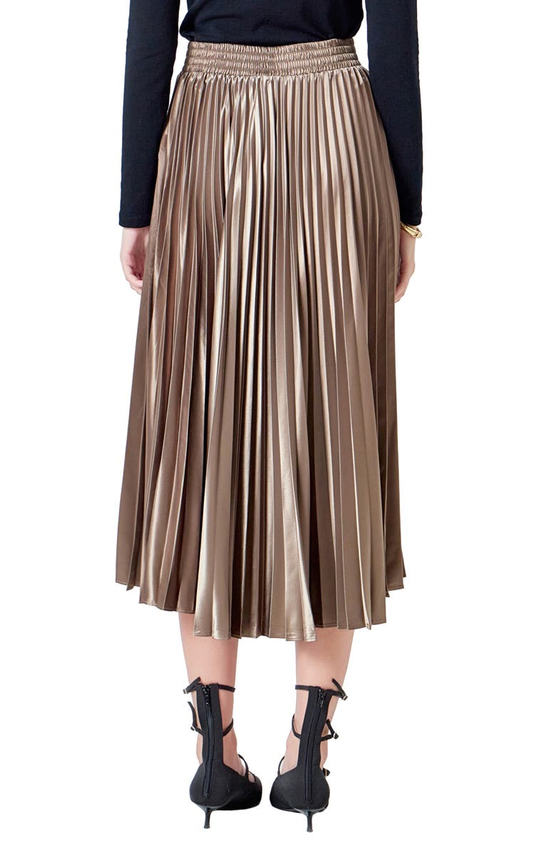 Endless Rose Sunburst Pleated Skirt, Alternate, color, Mocha