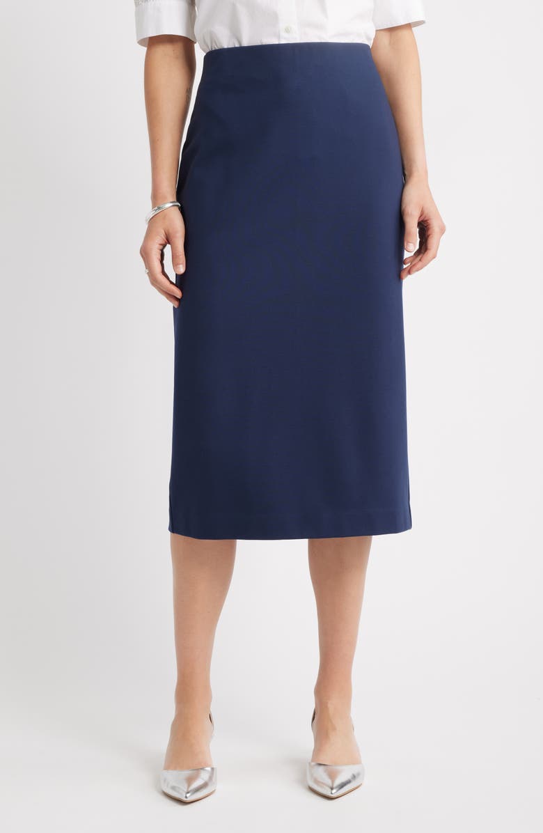 Caslon<sup>®</sup> Ponte Pencil Skirt, Main, color, Navy Still