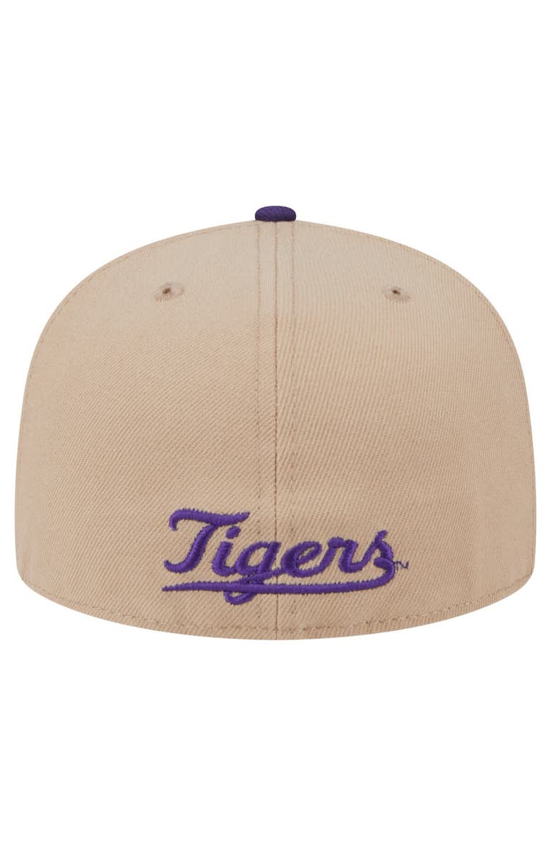 New Era Men's New Era  Khaki LSU Tigers Throwback Two-Tone 59FIFTY Fitted Hat, Alternate, color, Khaki